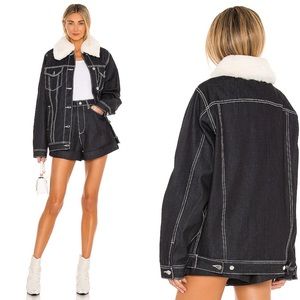 NWT WeWoreWhat Boyfriend Oversized Faux Fur Jacket